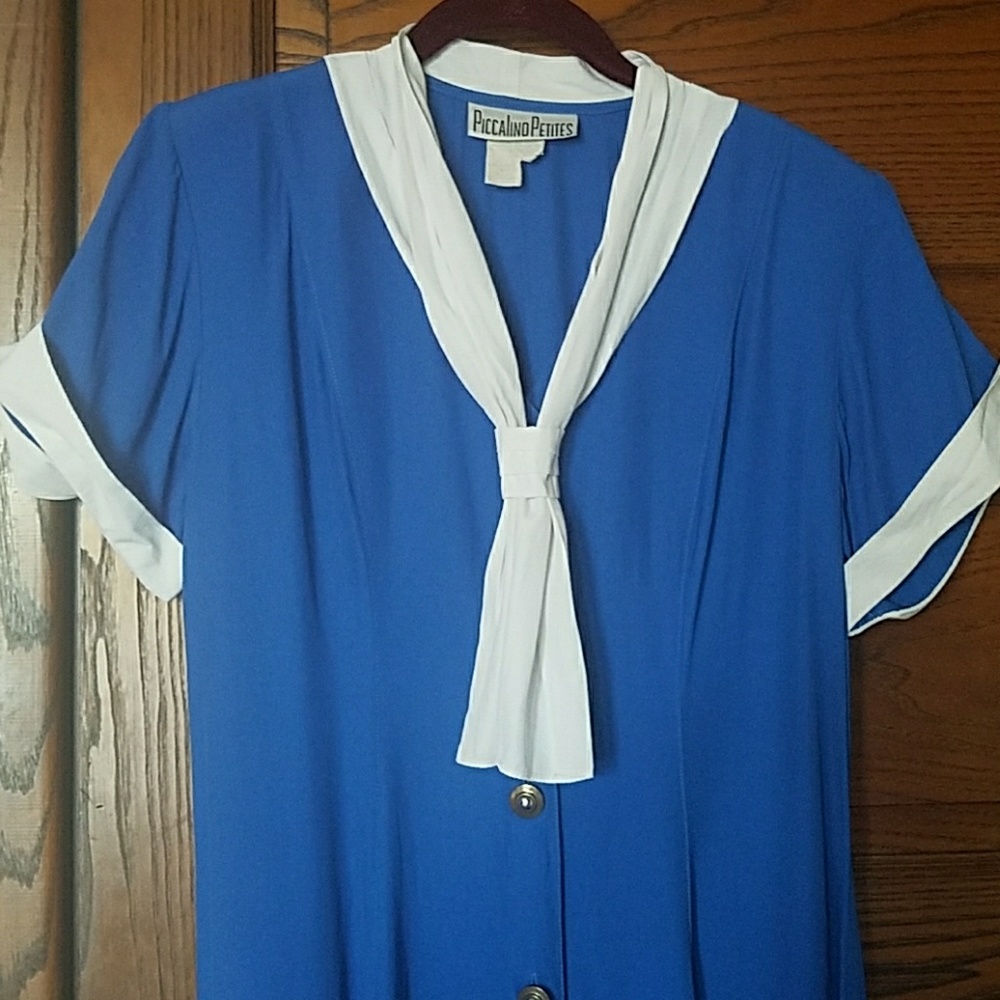 Vintage Sailor Dress Blue White Costume